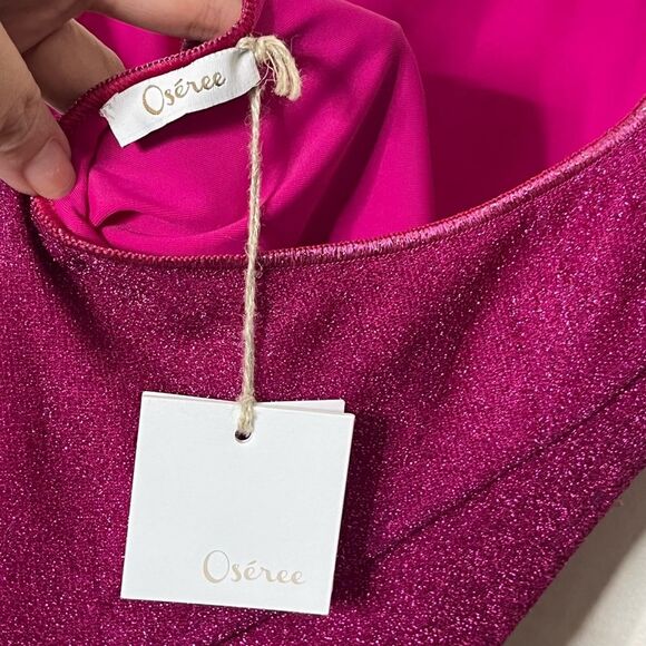 Oseree Lumiere Maillot Swimsuit Women’s Small Fuchsia Pink Glitter One Piece New - Picture 12 of 16